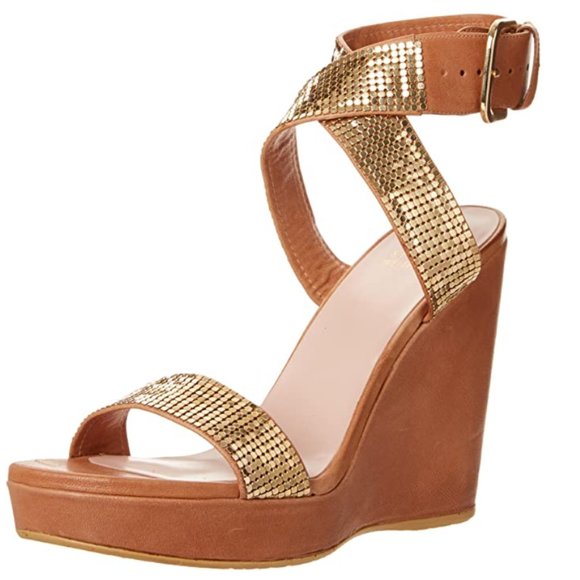 Stuart Weitzman Shoes - Stuart Weitzman Wedges - Gold Metalmania - Size 8